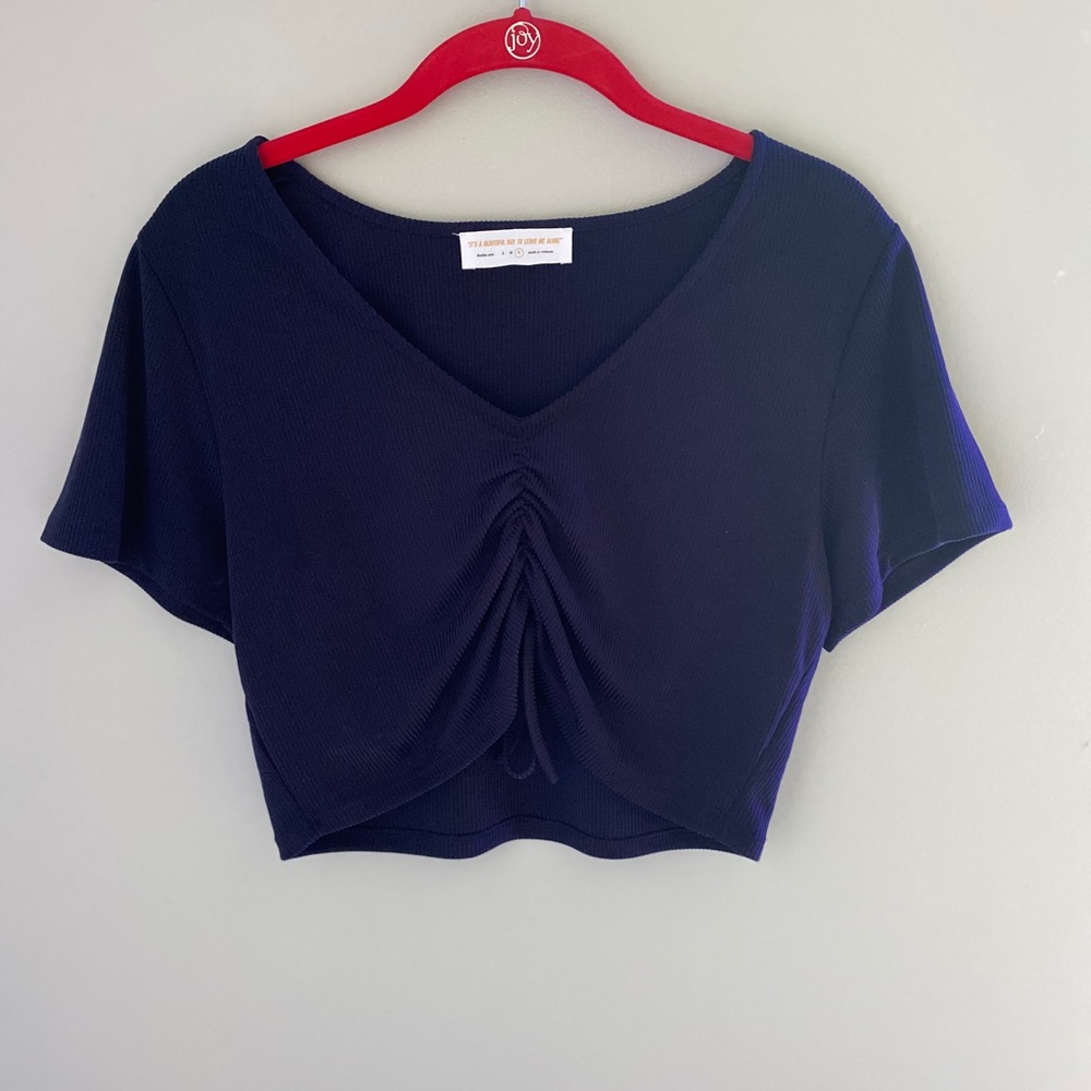 Navy blue crop top